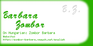 barbara zombor business card